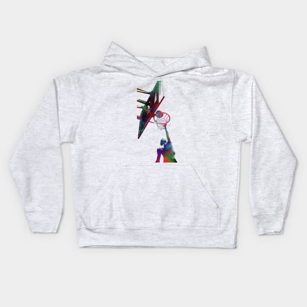 Basketball sport art #basketball Kids Hoodie by JBJart